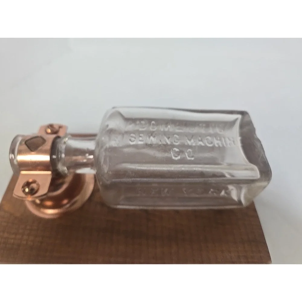 Vintage Domestic Sewing‎ Machine Co Bottle Wall Bud Vase Rustic Farmhouse Sconce